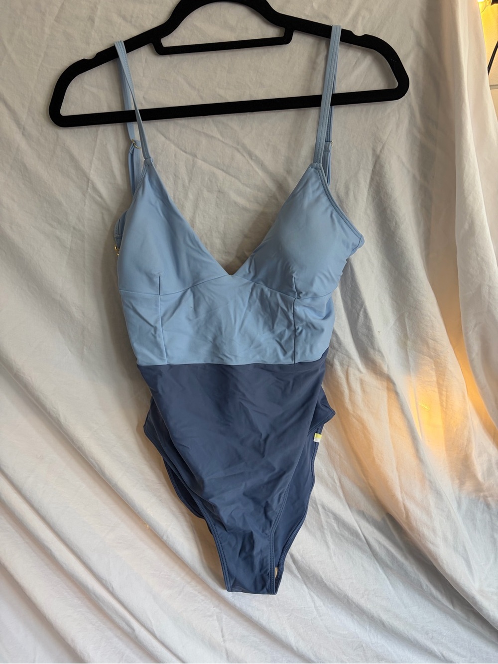 summersalt Two-Tone Sky Blue & Navy Blue One-Piece Swimsuit